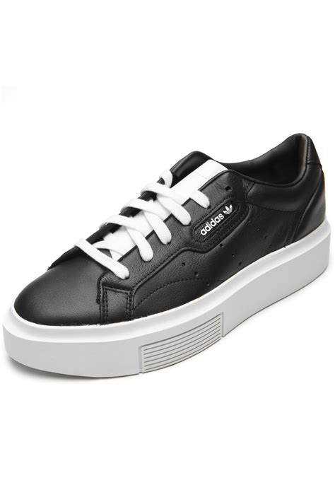 couro adidas originals sleek w preto masculino